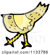 Cartoon Of A Yellow Bird 3 Royalty Free Vector Clipart