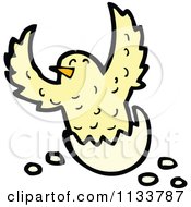 Cartoon Of A Hatching Chick 6 Royalty Free Vector Clipart