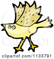 Cartoon Of A Yellow Bird 2 Royalty Free Vector Clipart