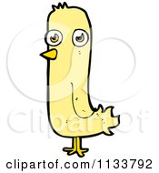 Cartoon Of A Yellow Bird 4 Royalty Free Vector Clipart by lineartestpilot
