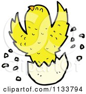 Cartoon Of A Hatching Chick 1 Royalty Free Vector Clipart