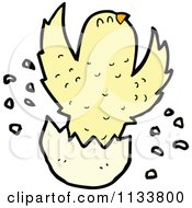 Cartoon Of A Hatching Chick 5 Royalty Free Vector Clipart