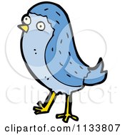 Cartoon Of A Bluebird 1 Royalty Free Vector Clipart