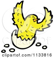 Cartoon Of A Hatching Chick 2 Royalty Free Vector Clipart