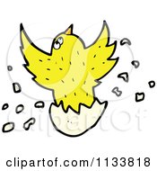 Cartoon Of A Hatching Chick 4 Royalty Free Vector Clipart