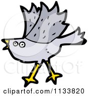 Cartoon Of A Gray Bird 1 Royalty Free Vector Clipart