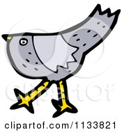 Cartoon Of A Gray Bird 2 Royalty Free Vector Clipart