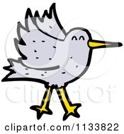 Cartoon Of A Gray Bird 3 Royalty Free Vector Clipart