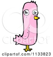 Cartoon Of A Pink Bird Royalty Free Vector Clipart