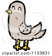 Cartoon Of A Brown Pigeon Bird Royalty Free Vector Clipart by lineartestpilot
