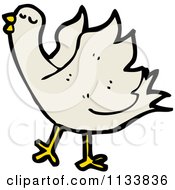 Cartoon Of A White Bird Royalty Free Vector Clipart