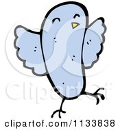 Cartoon Of A Blue Bird Royalty Free Vector Clipart