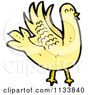 Cartoon Of A Yellow Bird Royalty Free Vector Clipart