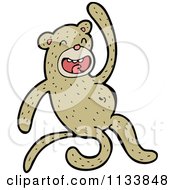 Cartoon Of A Brown Monkey Royalty Free Vector Clipart