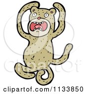 Cartoon Of A Brown Monkey Royalty Free Vector Clipart by lineartestpilot