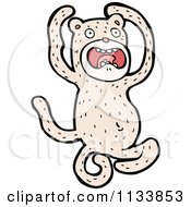 Cartoon Of A White Monkey Royalty Free Vector Clipart