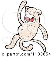 Cartoon Of A White Monkey Royalty Free Vector Clipart