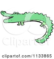 Cartoon Of A Green Croc Royalty Free Vector Clipart by lineartestpilot