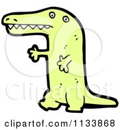Cartoon Of A Yellow Alligator Royalty Free Vector Clipart by lineartestpilot
