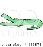 Cartoon Of A Green Crocodile Royalty Free Vector Clipart