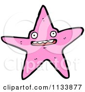 Cartoon Of A Pink Starfish Royalty Free Vector Clipart