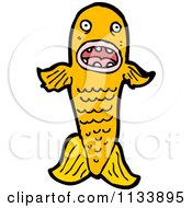 Cartoon Of An Orange Koi Fish Royalty Free Vector Clipart by lineartestpilot