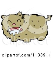 Cartoon Of A Hairy Beast Monster 2 Royalty Free Vector Clipart by lineartestpilot