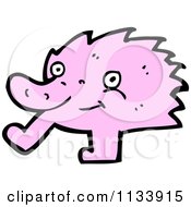 Cartoon Of A Pink Monster Royalty Free Vector Clipart by lineartestpilot