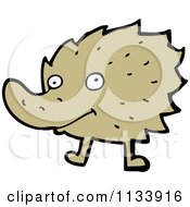 Cartoon Of A Brown Monster Royalty Free Vector Clipart by lineartestpilot
