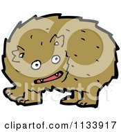 Cartoon Of A Hairy Beast Monster 1 Royalty Free Vector Clipart by lineartestpilot