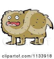 Cartoon Of A Hairy Beast Monster 6 Royalty Free Vector Clipart by lineartestpilot