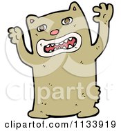 Cartoon Of A Brown Beast Royalty Free Vector Clipart by lineartestpilot