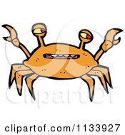 Cartoon Of An Orange Crab Royalty Free Vector Clipart by lineartestpilot