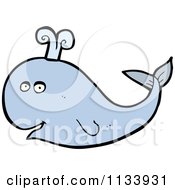 Cartoon Of A Spouting Whale Royalty Free Vector Clipart by lineartestpilot