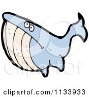 Cartoon Of A Blue Whale Royalty Free Vector Clipart by lineartestpilot