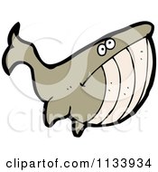 Cartoon Of A Bown Whale Royalty Free Vector Clipart by lineartestpilot