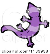 Cartoon Of A Purple Gecko Royalty Free Vector Clipart by lineartestpilot