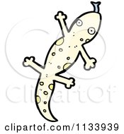 Cartoon Of A Spotted White Gecko Royalty Free Vector Clipart