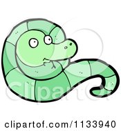 Cartoon Of A Green Snake 10 Royalty Free Vector Clipart by lineartestpilot