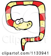 Cartoon Of A Red And Yellow Snake 12 Royalty Free Vector Clipart