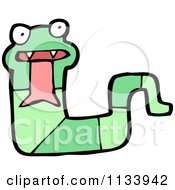 Cartoon Of A Green Snake 8 Royalty Free Vector Clipart