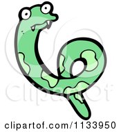 Cartoon Of A Green Snake 14 Royalty Free Vector Clipart