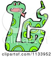 Cartoon Of A Green Snake 11 Royalty Free Vector Clipart