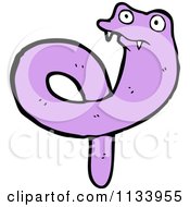 Cartoon Of A Purple Snake Royalty Free Vector Clipart