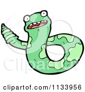Cartoon Of A Green Snake 9 Royalty Free Vector Clipart