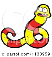 Cartoon Of A Red And Yellow Snake 16 Royalty Free Vector Clipart