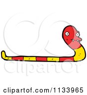 Cartoon Of A Red And Yellow Snake 3 Royalty Free Vector Clipart