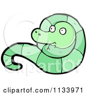 Cartoon Of A Green Snake 2 Royalty Free Vector Clipart