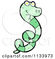 Cartoon Of A Green Snake 1 Royalty Free Vector Clipart