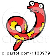 Cartoon Of A Red And Yellow Snake 2 Royalty Free Vector Clipart